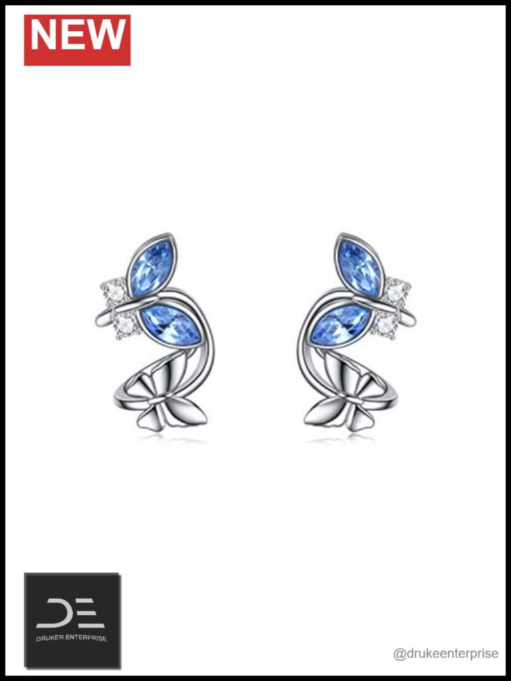 Sterling Silver Cuff Earrings Non Pierced Ears Butterfly